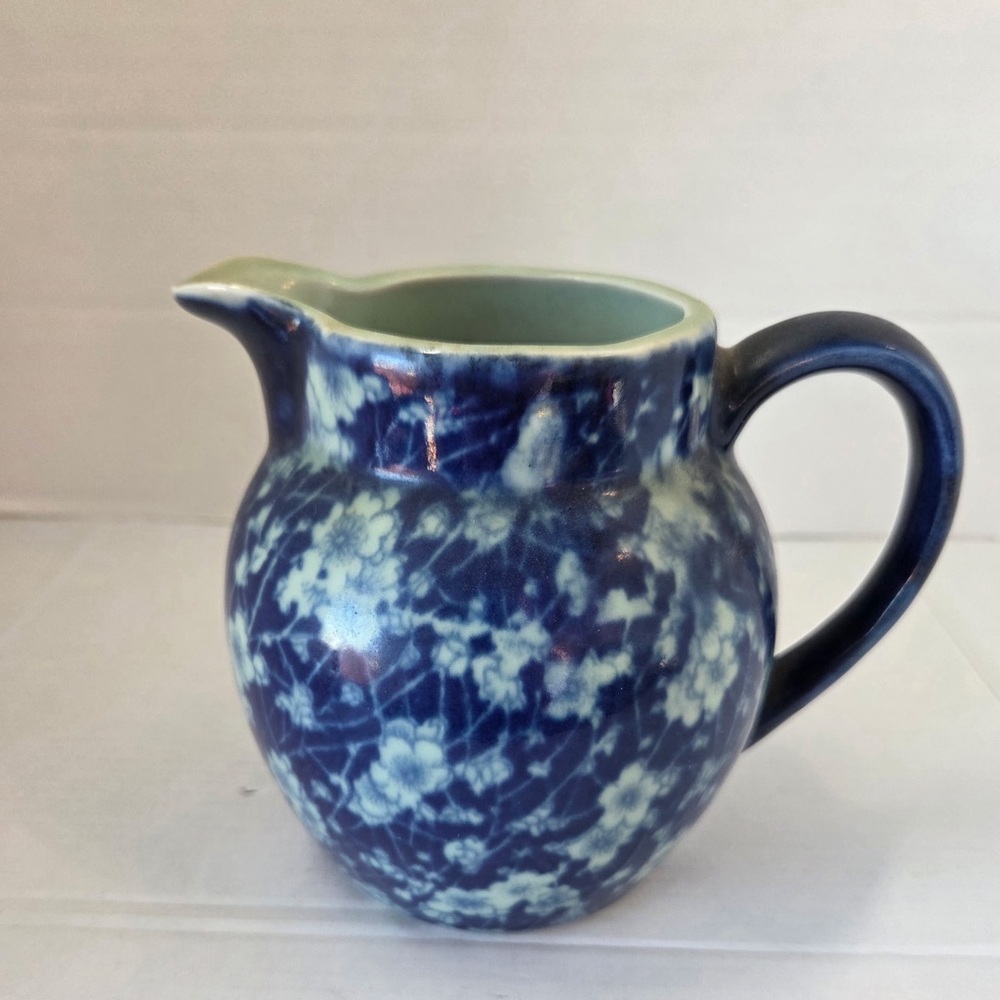 Elegant Blue and White Floral Ceramic Pitcher